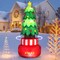 8 Feet Inflatable Rotating Xmas Tree with Built-in LED Lights and Water Bags